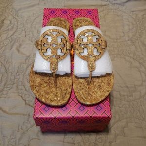 💥SOLD | Tory Burch Miller Sandal | Cork/Gold💥